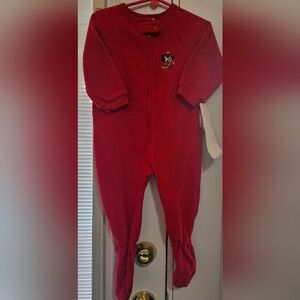Disney Mickey & Minnie Holiday Fleece Footed One Piece| 12M | NWT ❤️